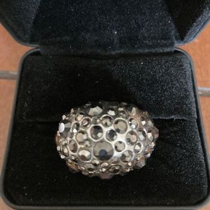 Stretchy Silver Bling Cocktail Ring